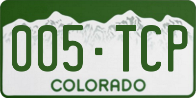 CO license plate 005TCP
