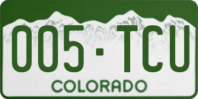 CO license plate 005TCU