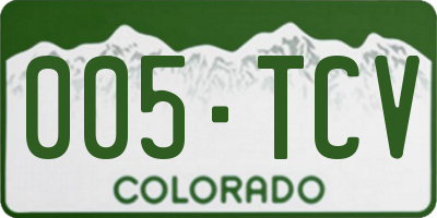 CO license plate 005TCV