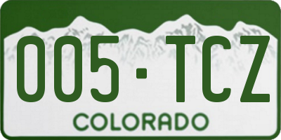 CO license plate 005TCZ