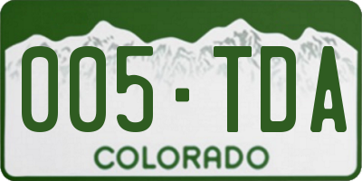 CO license plate 005TDA