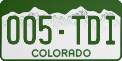CO license plate 005TDI