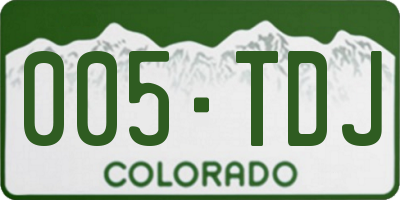CO license plate 005TDJ