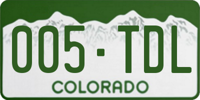 CO license plate 005TDL