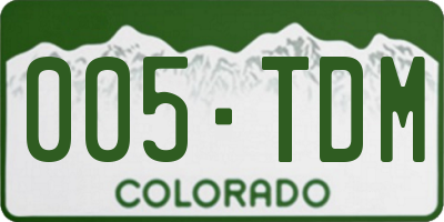 CO license plate 005TDM