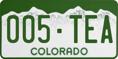 CO license plate 005TEA