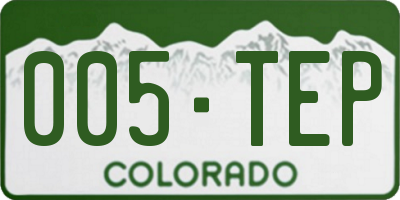 CO license plate 005TEP