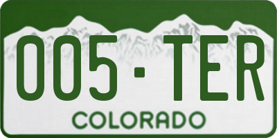 CO license plate 005TER