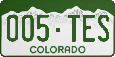 CO license plate 005TES