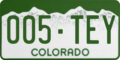 CO license plate 005TEY