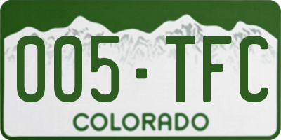 CO license plate 005TFC