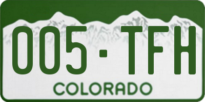 CO license plate 005TFH