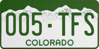 CO license plate 005TFS