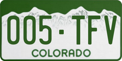 CO license plate 005TFV
