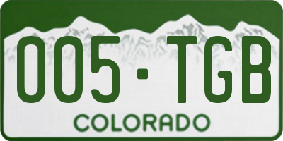 CO license plate 005TGB