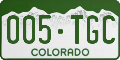 CO license plate 005TGC