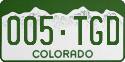 CO license plate 005TGD