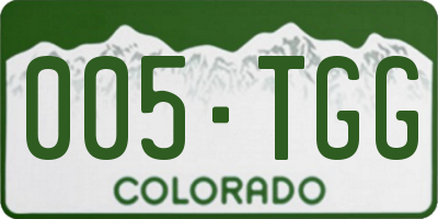 CO license plate 005TGG