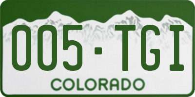 CO license plate 005TGI