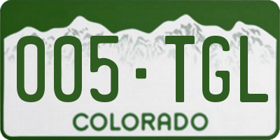 CO license plate 005TGL