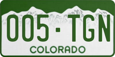 CO license plate 005TGN