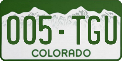 CO license plate 005TGU
