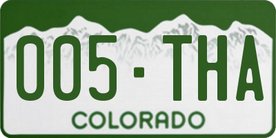CO license plate 005THA