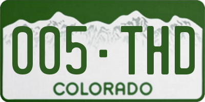 CO license plate 005THD