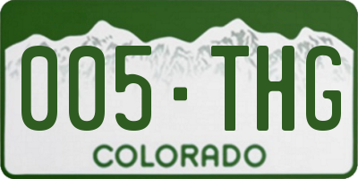 CO license plate 005THG