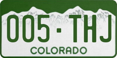 CO license plate 005THJ