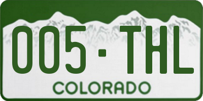 CO license plate 005THL
