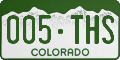 CO license plate 005THS