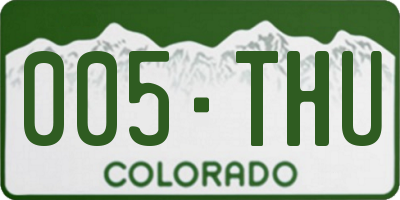 CO license plate 005THU