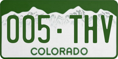 CO license plate 005THV