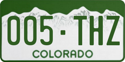 CO license plate 005THZ