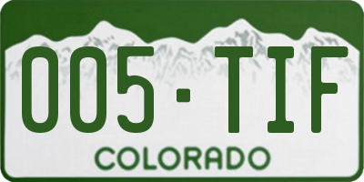 CO license plate 005TIF