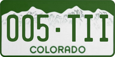 CO license plate 005TII