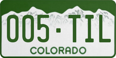 CO license plate 005TIL