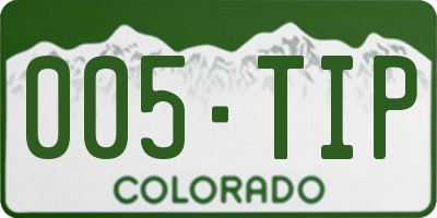 CO license plate 005TIP