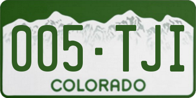 CO license plate 005TJI