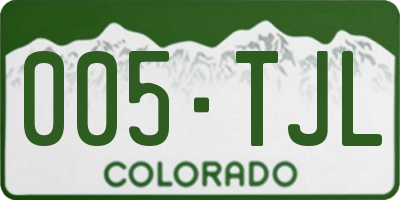 CO license plate 005TJL