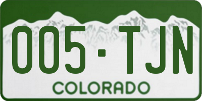 CO license plate 005TJN