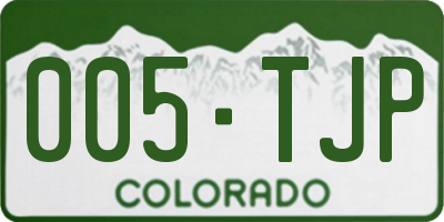 CO license plate 005TJP