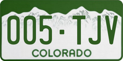 CO license plate 005TJV
