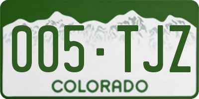 CO license plate 005TJZ