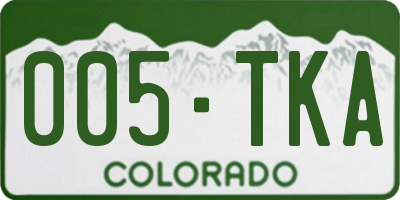 CO license plate 005TKA