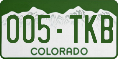 CO license plate 005TKB