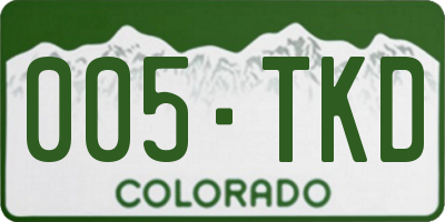 CO license plate 005TKD