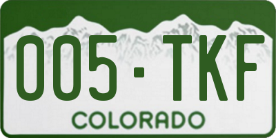 CO license plate 005TKF