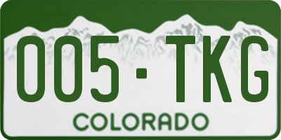 CO license plate 005TKG